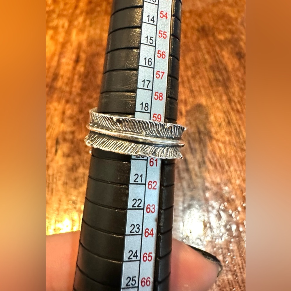 Solid Sterling Silver, Feather, Adjustable Ring - image 7